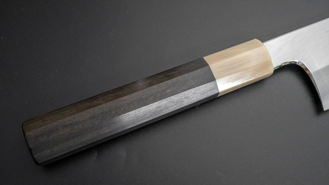 Togashi White #1 Stainless Clad Kiritsuke Gyuto 240mm Taihei Ebony Handle - Kamimoto EU