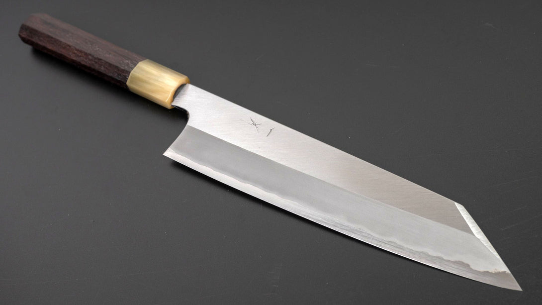 Togashi White #1 Stainless Clad Kiritsuke Gyuto 240mm Taihei Rosewood Handle (Saya) - Kamimoto EU