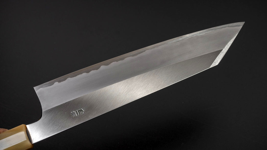 Togashi White #1 Stainless Clad Kiritsuke Gyuto 240mm Taihei Rosewood Handle (Saya) - Kamimoto EU