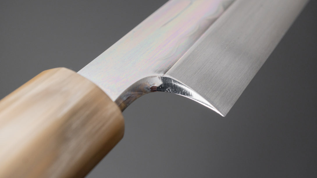 Togashi White #2 Mizu Honyaki Yanagiba 330mm Ziricote Handle (Saya) - Kamimoto EU