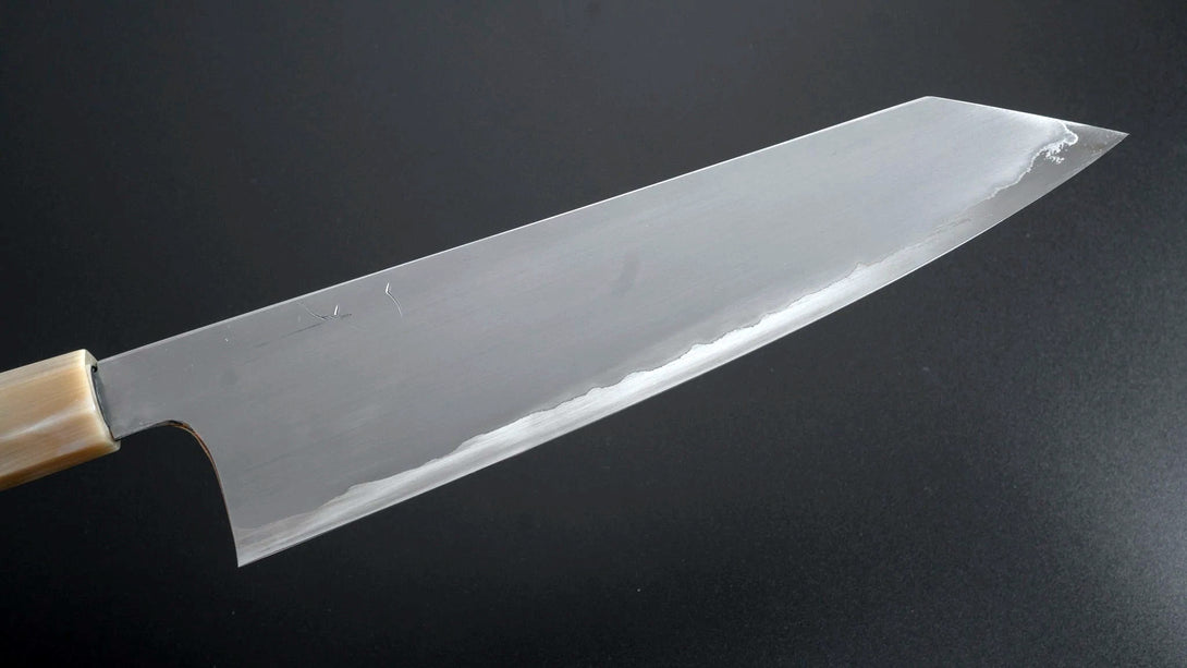 Togashi White #1 Stainless Clad Kasumi Kiritsuke Gyuto 240mm Ebony Handle - Kamimoto EU