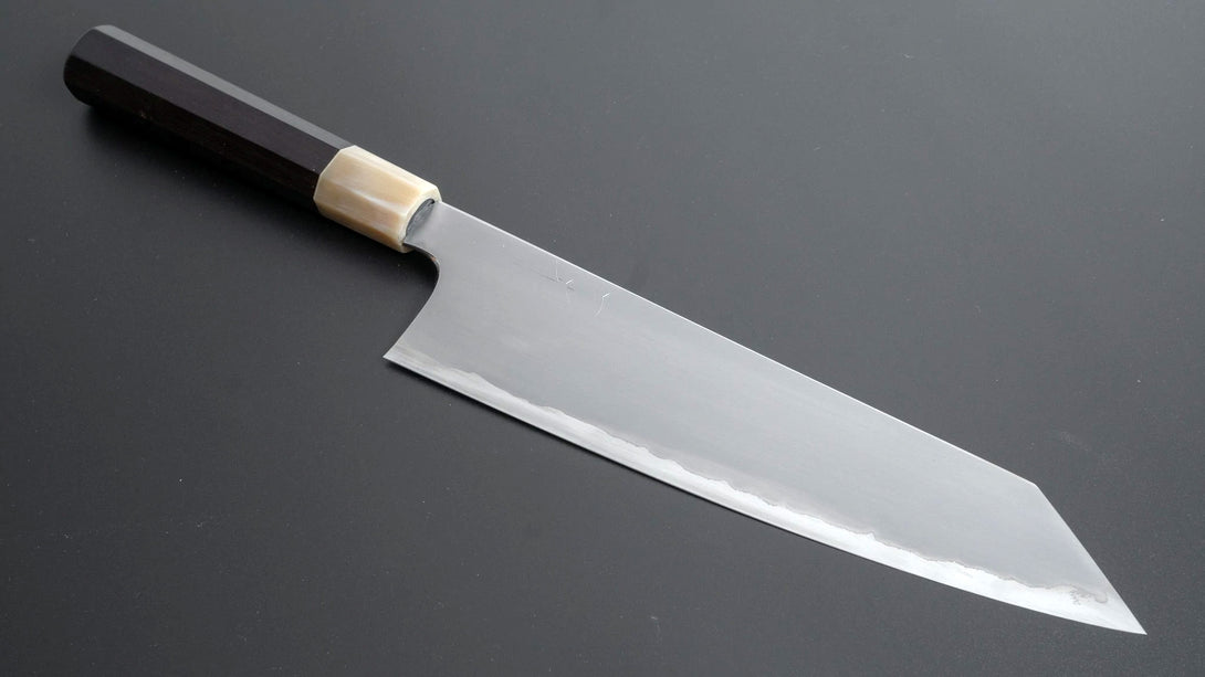 Togashi White #1 Stainless Clad Kasumi Kiritsuke Gyuto 240mm Ebony Handle - Kamimoto EU