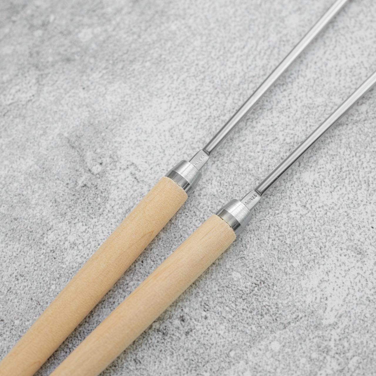 Serving Chopsticks Stainless Steel Magnolia Wood Handle - Kamimoto