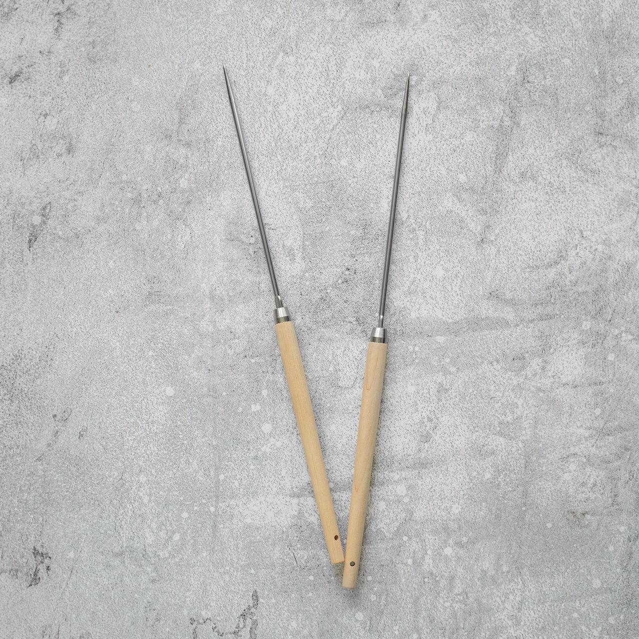 Serving Chopsticks Stainless Steel Magnolia Wood Handle - Kamimoto