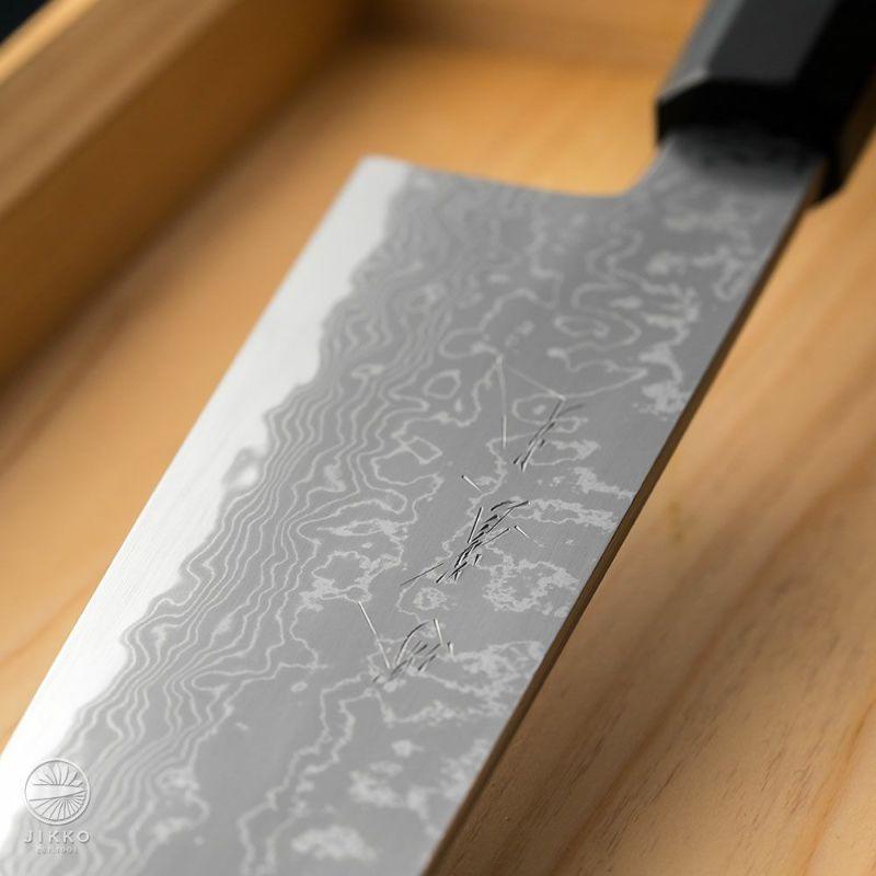 Jikko Blue #2 Damascus Kiritsuke Gyuto - Kamimoto