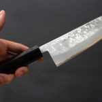 Hitohira NM Damascus Santoku 165mm knife Rosewood Handle