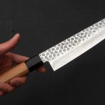 Hitohira HG Tsuchime Damascus Gyuto 210mm Knife Cherry Wood Handle