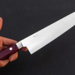 Hitohira TP Gyuto 210mm knife Wine Pakka Handle