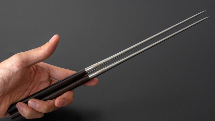 Hitohira Fine Ebony Moribashi Chopstick 180mm Rounded (Kiri Box)-3