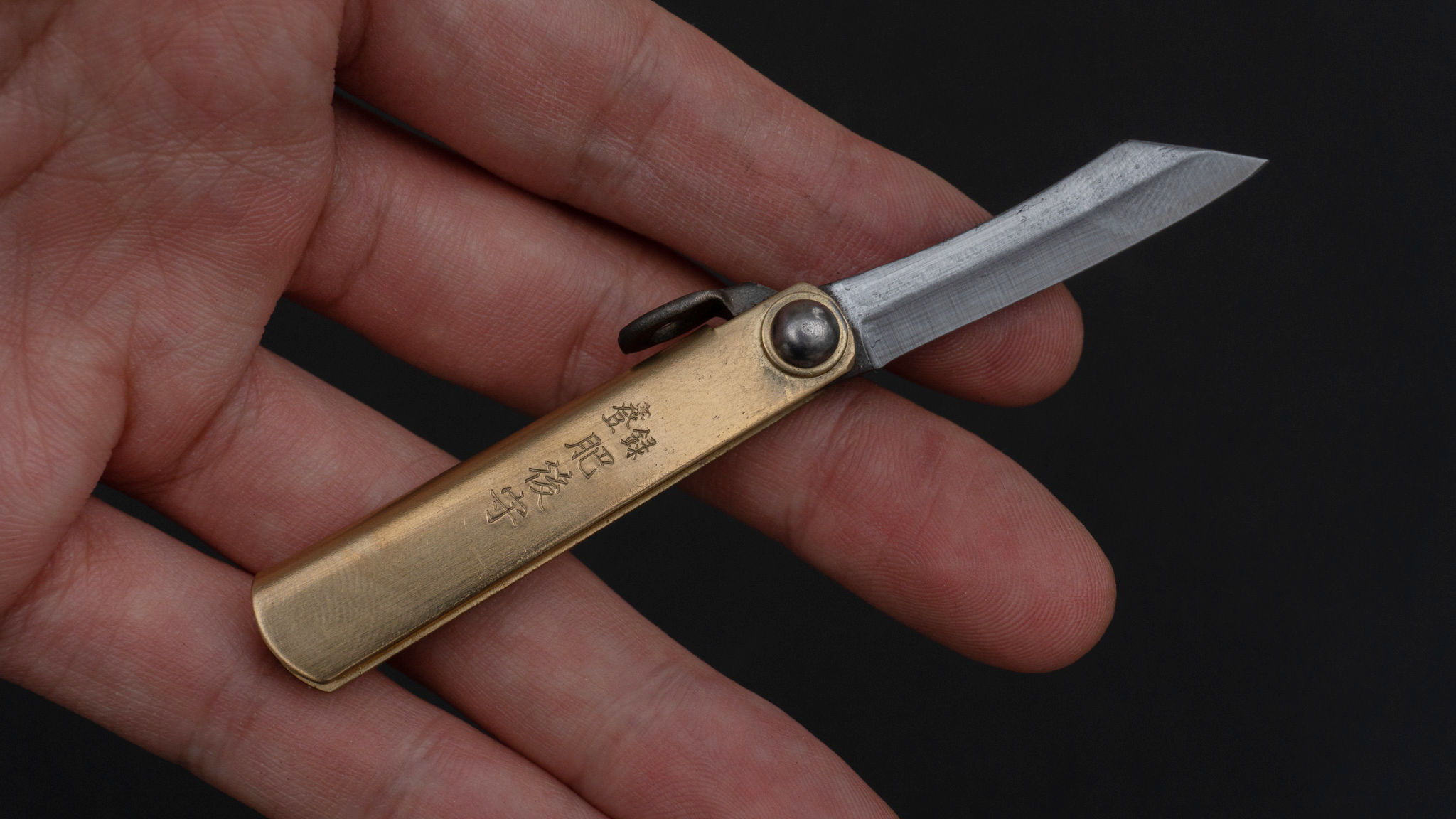 Higonokami Folding Knife Mini Brass Handle-2